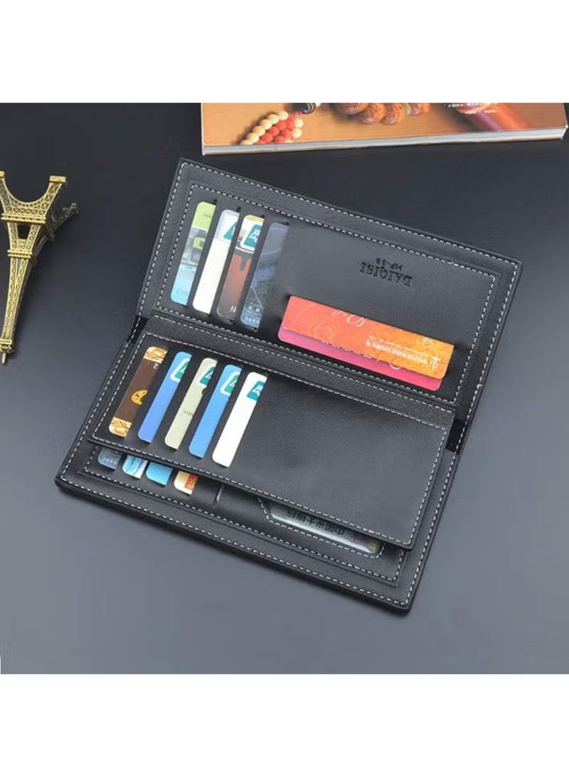 Men's Long Thin Slim Leather Wallet