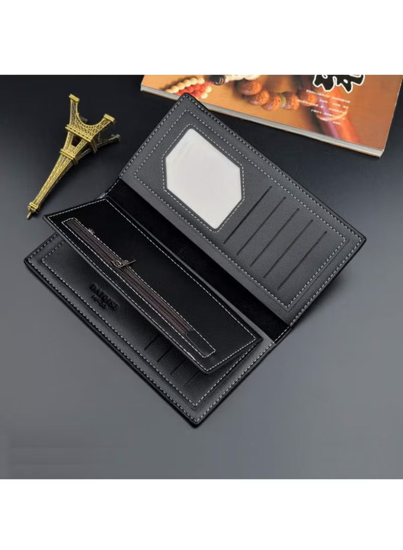 Men's Long Thin Slim Leather Wallet