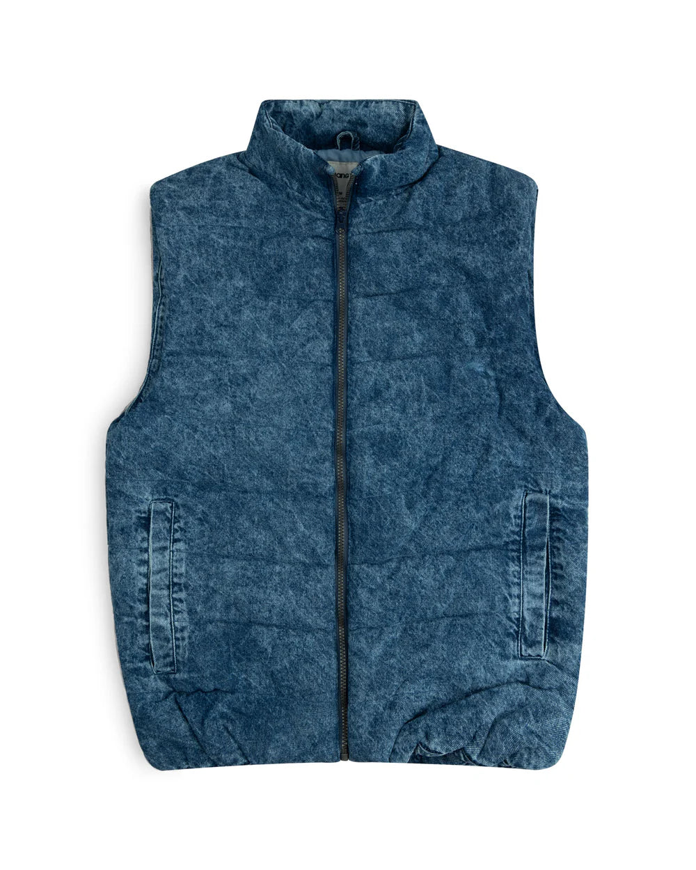 Mens Slv Less Denim Puffer Jacket