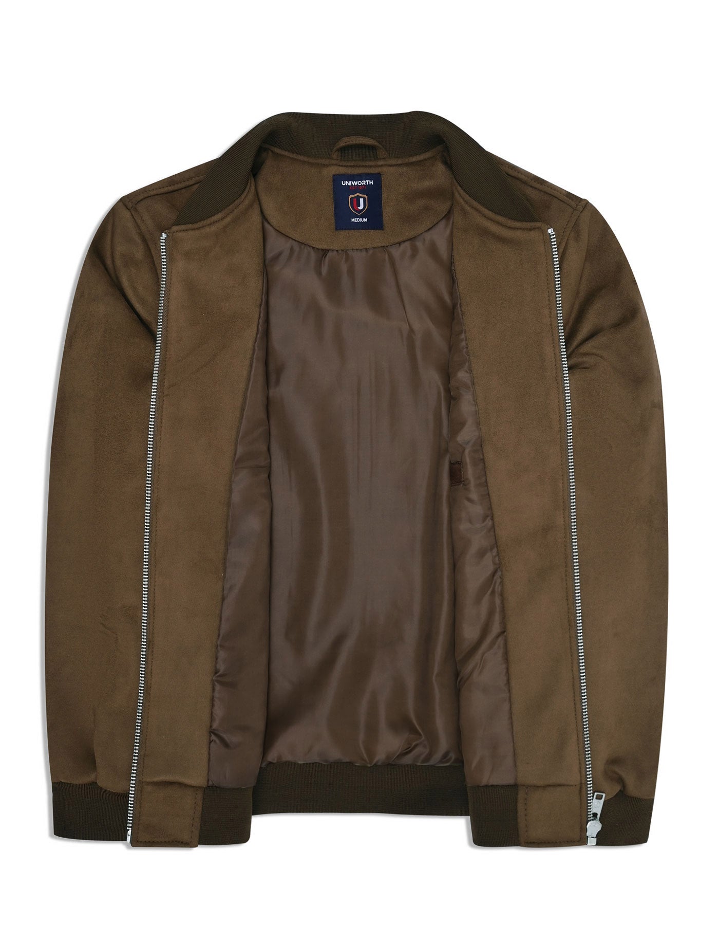 Brown Plain Bomber Jacket