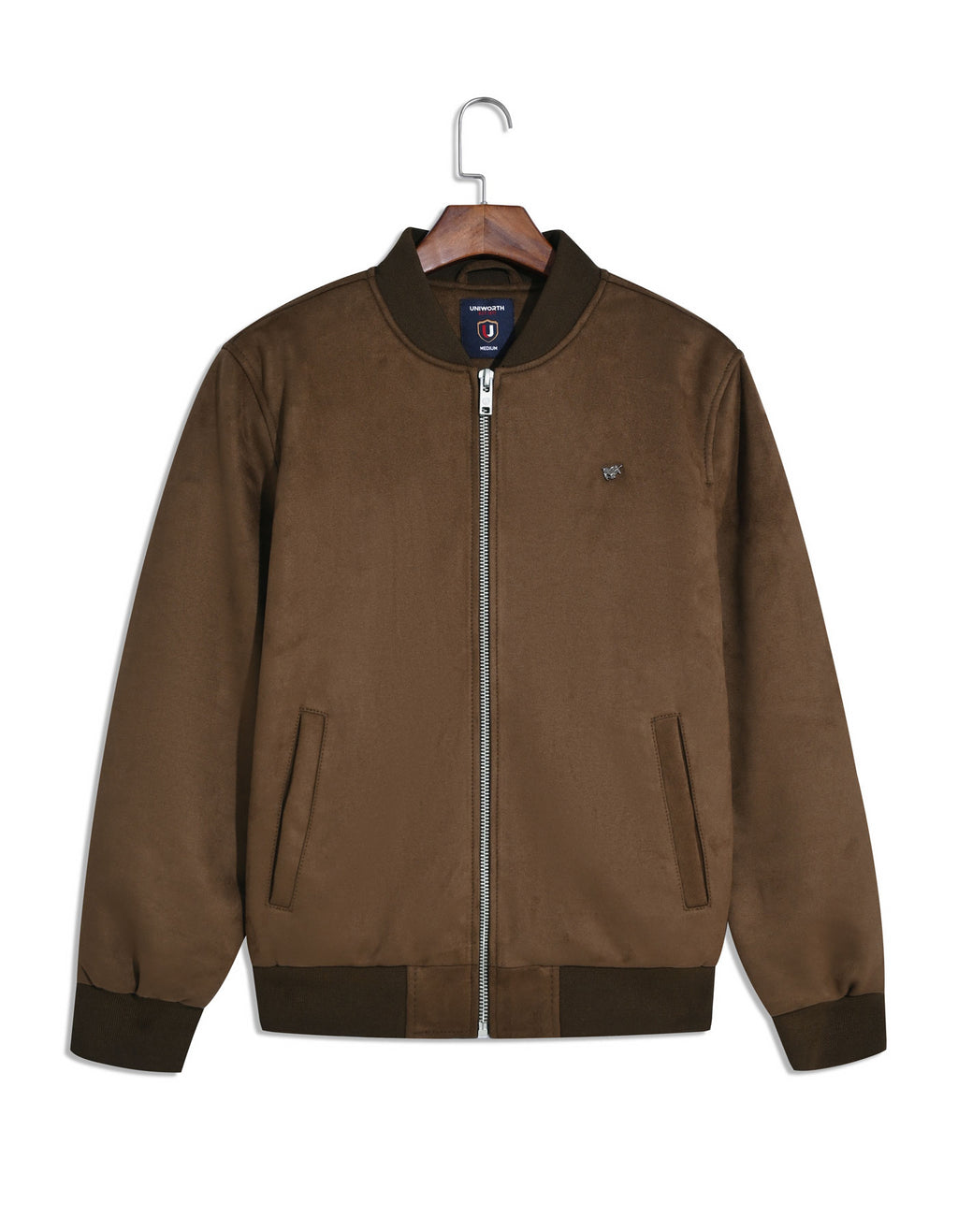 Brown Plain Bomber Jacket