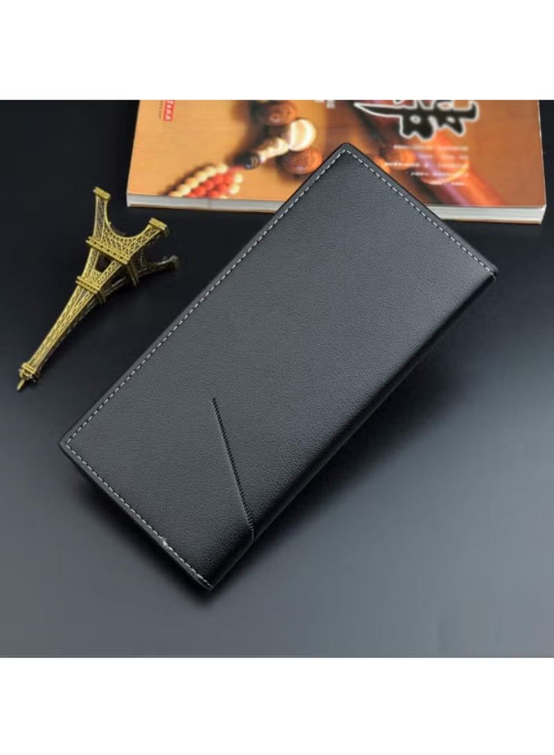 Men's Long Thin Slim Leather Wallet